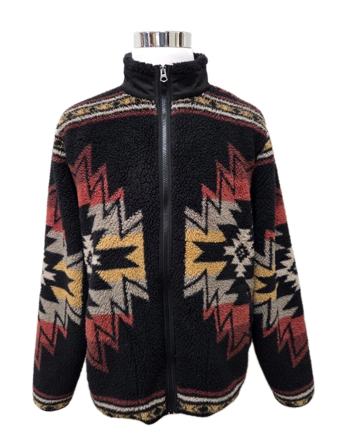 Faherty Fleece Sherpa Zip Jacket Doug Good Feather Faded Black Star Nation Mens