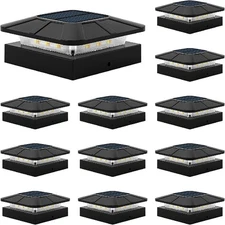 4/8/12 Pack LED Solar Post Cap Light For 4x4 Outdoor Waterproof Deck Fence Light
