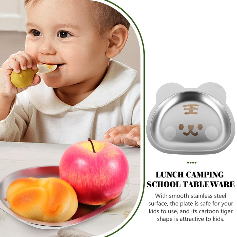 Metallschale Für Kleinkinder Baby Tafelgeschirr Snackteller Aus Edelstahl - Bild 2 von 4