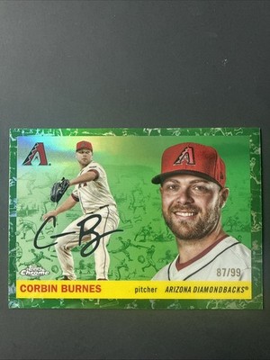 2025 Topps Chrome Platinum CORBIN BURNES Toile White/Green Refractor/99
