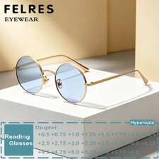 Metal Round Tinted Colorful Reading Glasses Men Women Presbyopic Shade Glasses
