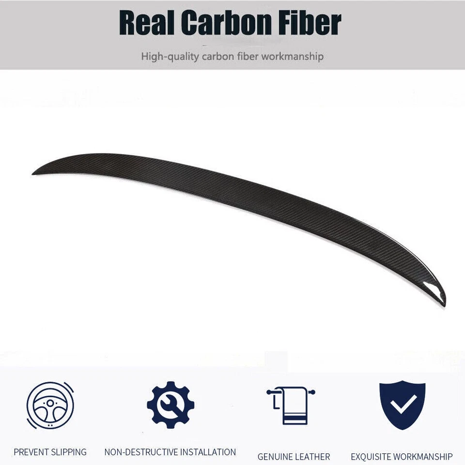 Carbono seco para BMW 8 Series G16 840i M850i F93 M8 porta-malas traseiro spoiler asa lábio EUA - Imagem 4 de 4