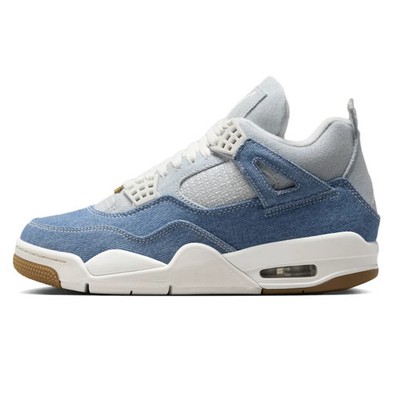 Air Jordan 4 Retro Damen 37 38 39 40 41 hohe Sportschuhe Denim Jeans Jungen