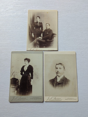 Viktorianische Kabinettkarte Portrait Fotos 3er Set von J S Farrer Brampton