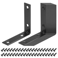 24 Set l Corner Bracket Metal Angle Brackets, Black, 2.36"x0.59"x2.36"