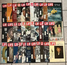 1968 Life Magazine Lot of 33 inc Jackie Kennedy Richard Nixon front covers