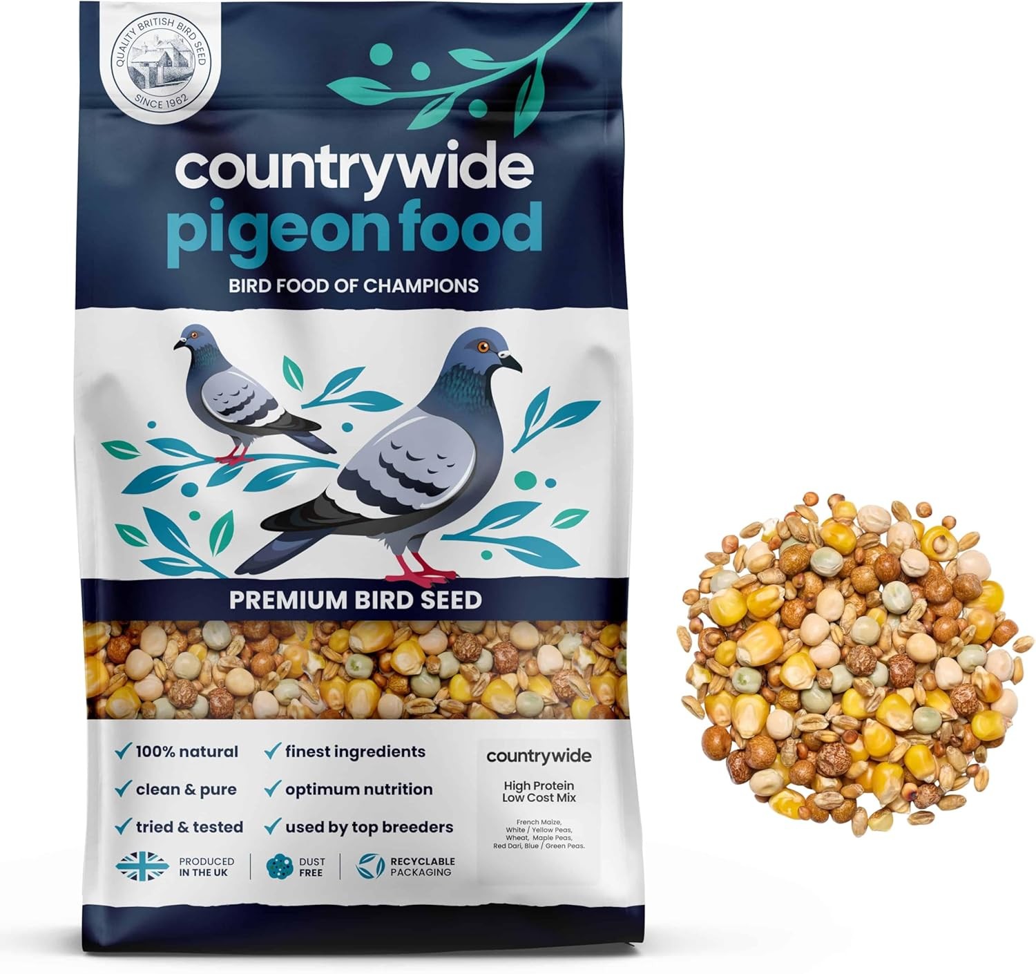 Countrywide High Protein Low Cost Pigeon Food 20kg - Quality Dust-Free Ingredie