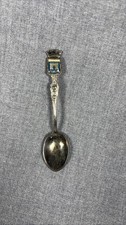 Vintage Souvenir Spoon Coat of Arms Enamel Crest Shield Handle Collectible