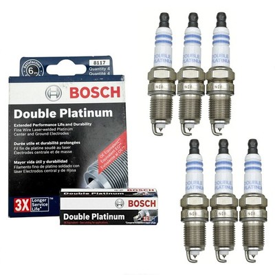 6Pcs OE Double Platinum Spark Plug Bosch For 2006-2011 CHEVROLET IMPALA V6-3.5L