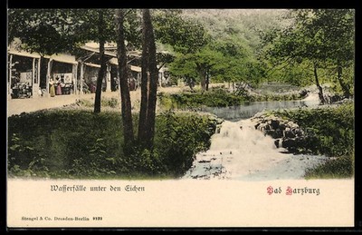 Bad Harzburg, waterfalls under the oaks, postcard 