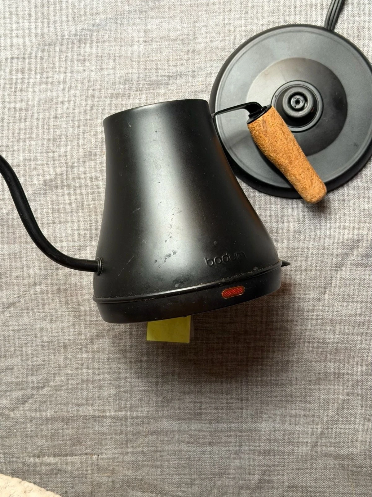 Bodum Melior Gooseneck Electric Water Kettle with Cork Handle - Matte Black (Mod