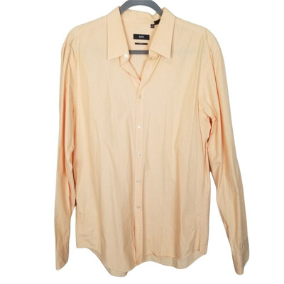 Hugo Boss Dress Shirt Button Down Shirt Men 36/37 Neck 17 Orange Slim Fit Shirt