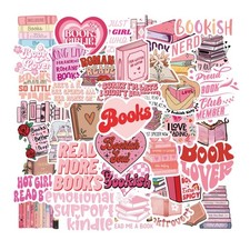 50 PCS Pink Bookish Stickers,Book Stickers for Kindle,Booktok