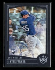 Kyle Farmer 2018 Panini Diamond Kings Framed Blue #110 Rookie Dodgers