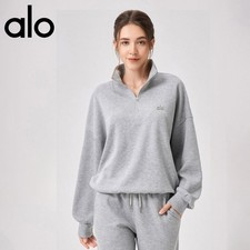 AIo 2025 Hoodie Women's New Modal Half Zipper Stand Up Collar for Casual Warmth