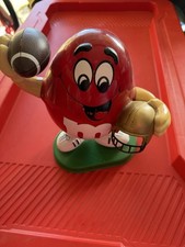 90's Vintage M&M Candy Sports Limited Edition Red Football Player Dispenser