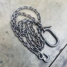 Campbell 3/8" x 12FT Rigging 1-Leg Hoist Chain Sling, WLL-8800, 4 TON - USED