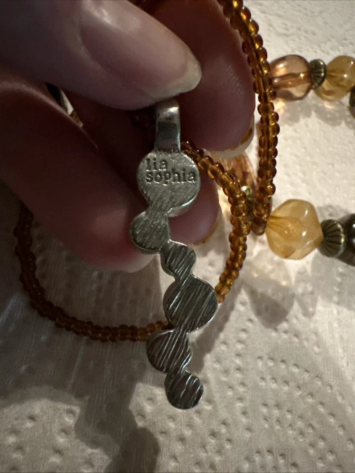 Lia Sophia Root beer Choker Necklace With 2 Beaded Bracelets - Image 4 of 4