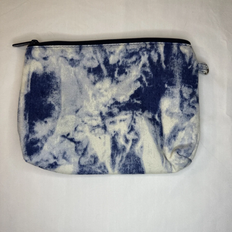 Thirty-One New Horizons Tote Zipper Pouch bundle Purse Matching Set Tie-dye Blue - Image 3 of 4