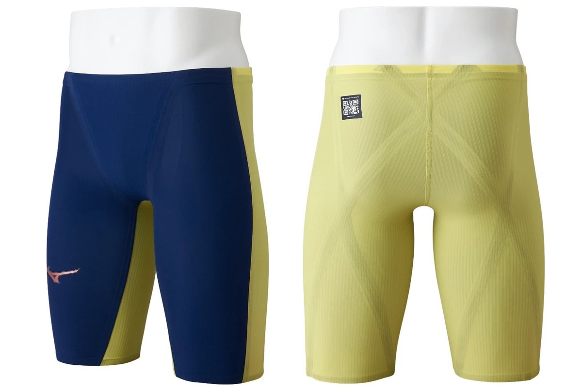 Mizuno GX Sonic Royal PW Racing Swimsuit 2XS Navy Yellow Japan New