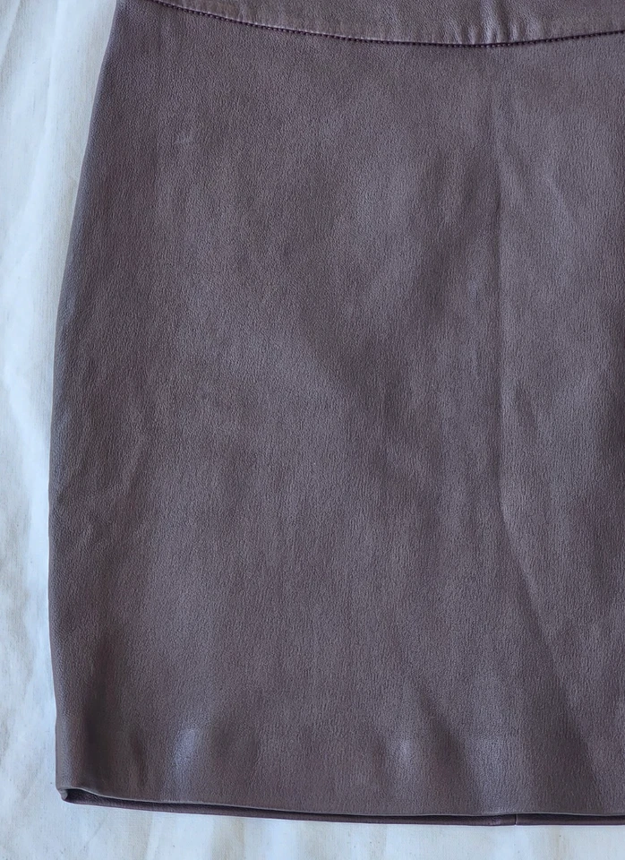 Minifalda de cuero para mujer T by Alexander Wang talla 2 marrón línea A piel de cordero Foto 4 de 4