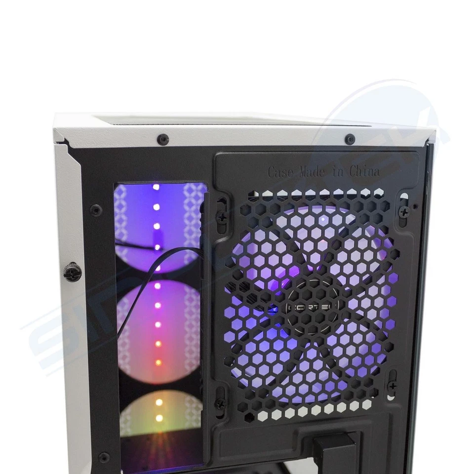 CASE CABINET GAMING ATX NAOS BIANCO USB 3.0 AUDIO HD LED RGB VENTOLE PC FISSO - Immagine 4 di 4
