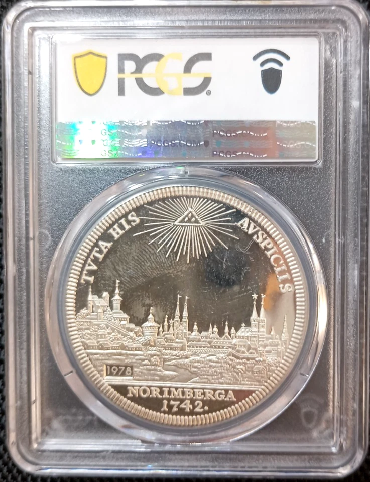 PCGS Nurnberg 1742"1978" SP-66 Silver City View Thaler Proof Restrike Germany - Image 3 of 4