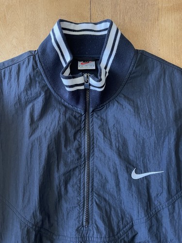 Vintage 90's Nike Half-Zip Nylon Jacket Size XL Black White - Picture 3 of 24