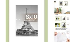 Picture Frame, Display Pictures 5x7 with Mat or 8 x 10 Without, 8x10 Green