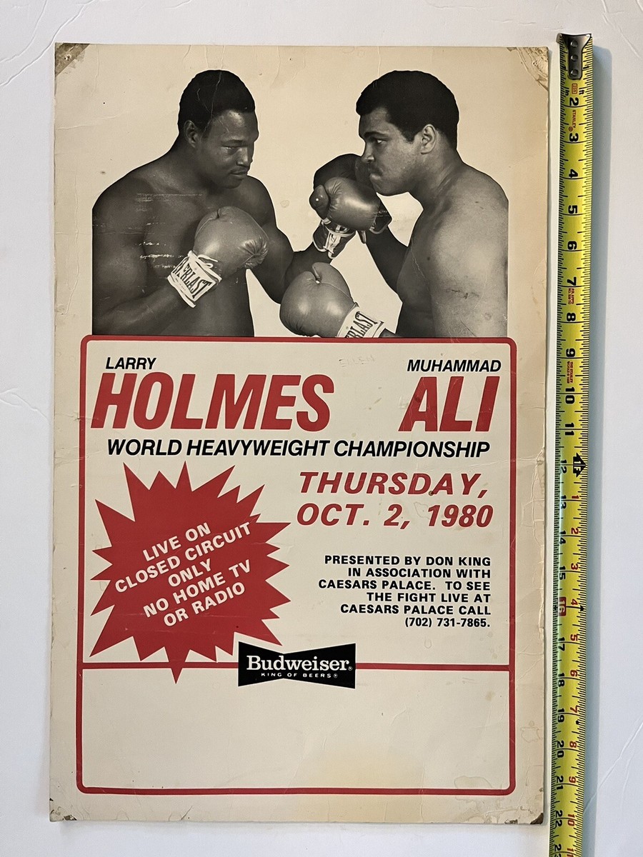 RARE MUHAMMAD ALI vs LARRY HOLMES 1980 LAS VEGAS BOXING POSTER