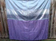 Lush Decor Night Sky Sequin  Shower Curtain, 72" x 72", Gray & Eggplant Purple