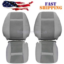 Driver & Passenger Bottom-Top Seat Cover Gray For 2006-2010 Dodge Ram 1500 2500
