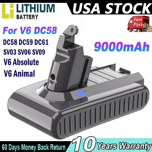 9.5Ah Battery for Dyson V6 SV04 DC58 DC59 DC61 DC62 DC72 DC74 Animal Battery