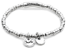 New UNO DE 50 CERTIFICATED LUCK Silver Plated Stretch Bracelet PUL1597MTL0000S