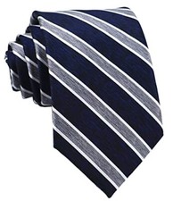 Men's Plaid Check Stripe Ties Pattern Business Formal One Size Navy Grey
