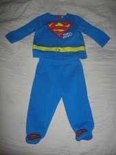 DC Comics Superman 2 Pc Set Footed Pants Long Sleeve Shirt 3-6 Months
