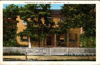 Paducah, KY Birthplace of Irvin B. Cobb Vintage Linen Postcard D500