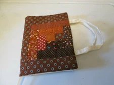 Fabric Paperback Book Cover Log Cabin Design fits 5" x 7" Book Rust