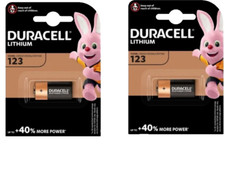 2 x Duracell Ultra CR123 CR123A 123 3V Lithium Photo Camera Battery Long Expiry