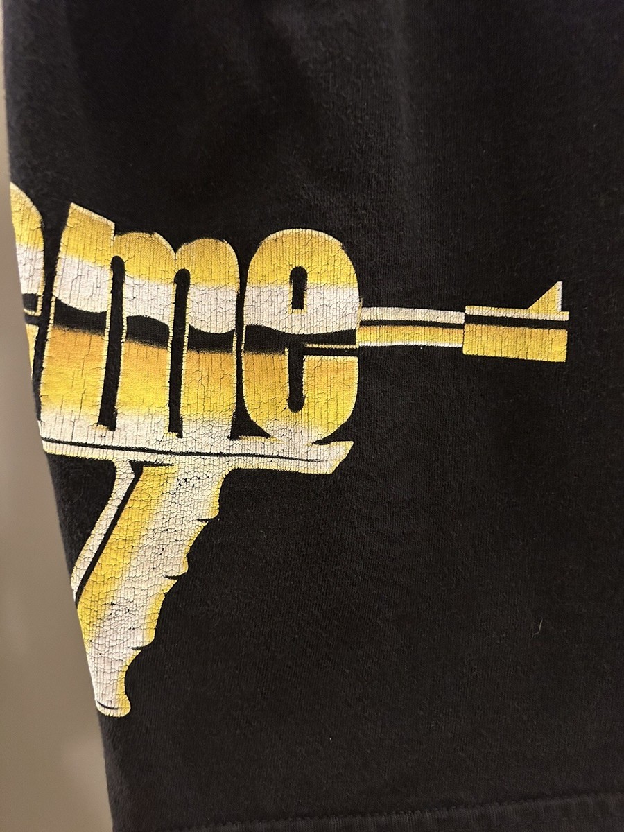 Supreme SS17 Gold Machine Gun Mob Crewneck T-Shirt Black • USA