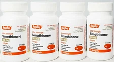 Rugby Simethicone Gas Relief 180mg (Compare to Phazyme) 60ct -4 pack-Exp 08-2027