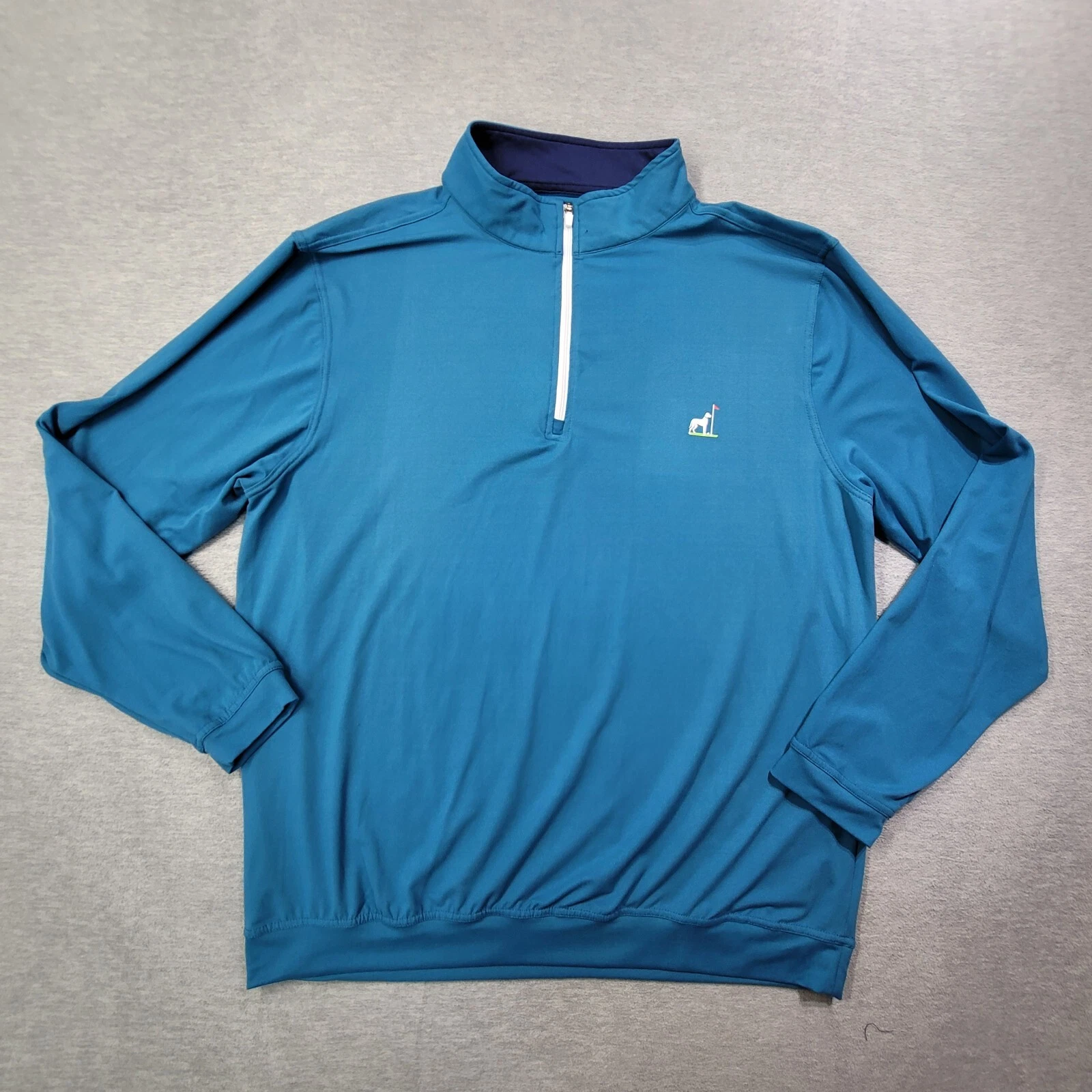 Proud 90 Pullover Mens Large Blue 1/4 Zip Performance Stretch Golf Casual Logo