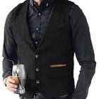 <!--F#f_0-->Formal Tweed Mens Waistcoats Vintage Herringbone Vest Wool Retro Wedding Hunting<!--F/-->