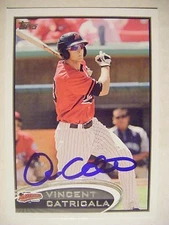 VINNIE CATRICALA signed MARINERS 2012 Topps Pro Debut baseball card HAWAII-MANOA
