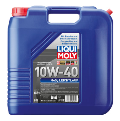 Liqui Moly 1089 MoS2 Smooth Running 10W-40 Engine Oil 20L ACEA A3, ACEA B4, API SL