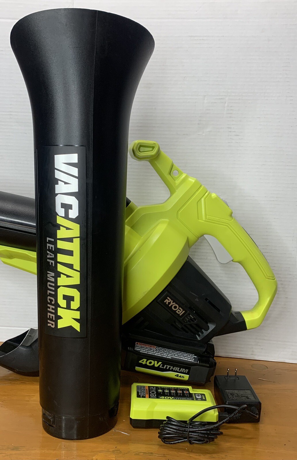 RYOBI 40V Vac Attack Cordless Leaf Vacuum/Mulcher 5.0 Ah Battery