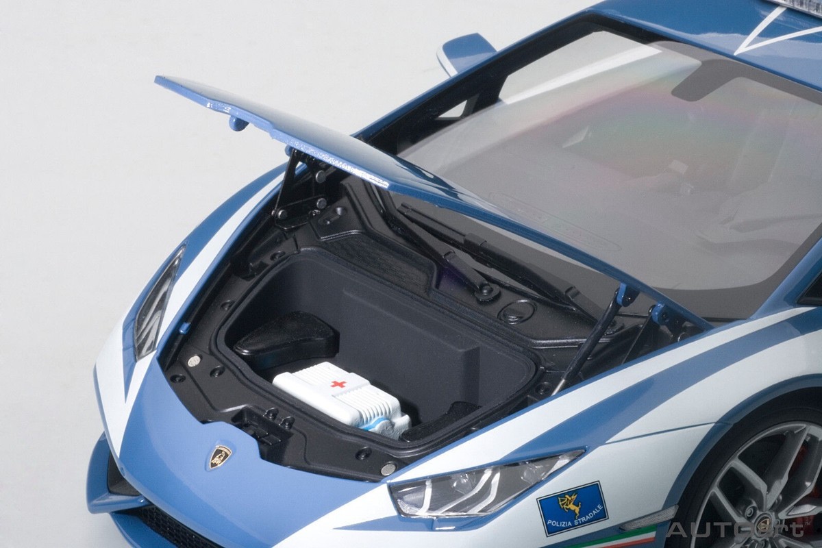 1/18 Lamborghini Huracan LP610 Police Car Blue Model Car By