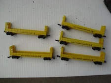 Lot of 5 Vintage 1970s N Scale Aurora Western Maryland Bulkhead Flat Cars