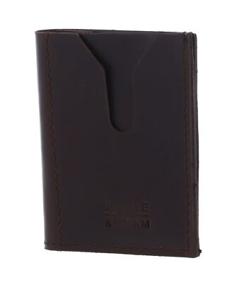 BUCKLE & SEAM Flint Cardholder Leather Crazy Horse Kartenhalter Brown Neu