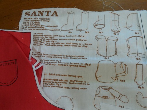 Santa Fabric Cut & Sew Plush Pattern Christams Presents Bag PRE-CUT - Picture 3 of 8